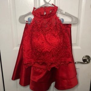 Homecoming; 8th grade dance; semi dress.